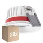 Voordeelpak 20x Ledvance LED Spot Fire Rated Aluminium Wit 8W 720lm 36D - 940 Koel Wit | Zaagmaat 68mm - IP65 - Beste Kleurweergave - Dimbaar